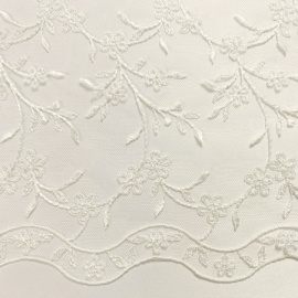 Trailing Flower Embroidered Tulle IVORY